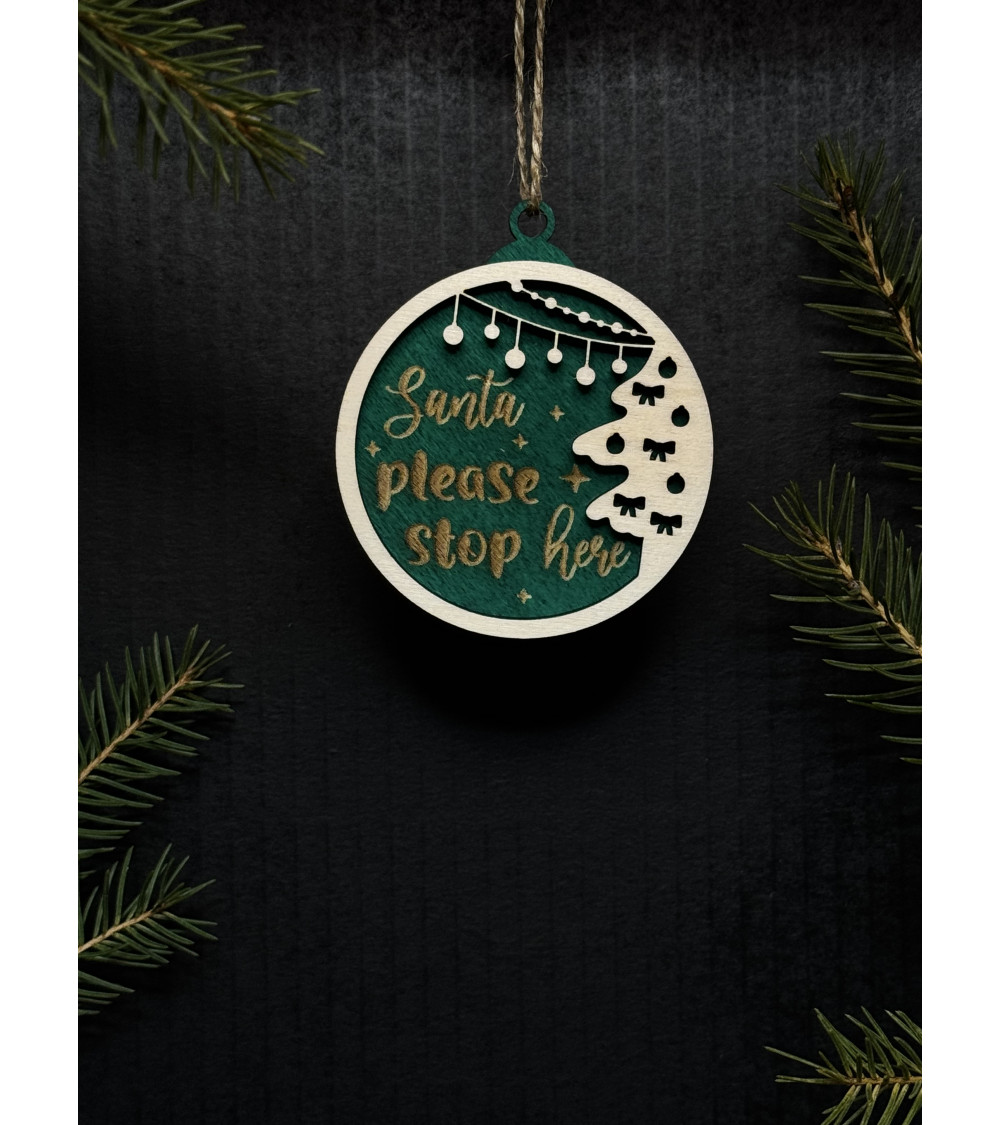 Vánoční ozdoba - Santa please stop here