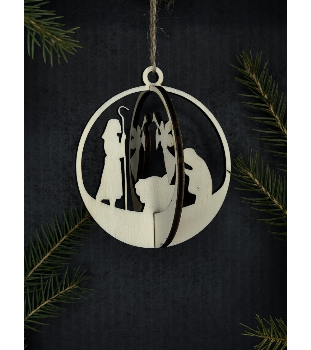 Vánoční ozdoba - baňka - betlém